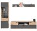 Wohnwand >Mason< in Nox Oak / Basalt Grau - 266x200x47cm (BxHxT)