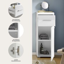 Hochschrank >Linus< in Weiß Hochglanz - 30x80x31cm (BxHxT)