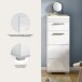 Hochschrank >Linus< in Weiß Hochglanz - 30x80x31cm (BxHxT)