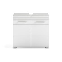 Waschbeckenunterschrank >Linus< in Weiß Hochglanz - 60x56x34cm (BxHxT)