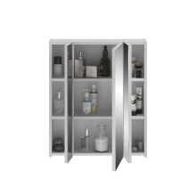 Badezimmerspiegelschrank >Linus< in Weiß / Spiegel - 60x70x18cm (BxHxT)