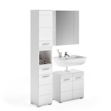 Badezimmer-Set >Linus< in Weiß Hochglanz -...