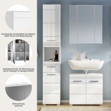 Badezimmer-Set >Linus< in Weiß Hochglanz - 105x182x34cm (BxHxT)