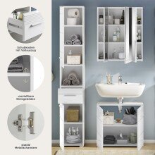 Badezimmer-Set >Linus< in Weiß Hochglanz - 105x182x34cm (BxHxT)