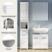 Badezimmer-Set >Linus< in Weiß Hochglanz - 105x182x34cm (BxHxT)