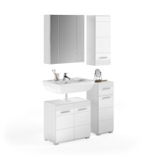 Badezimmer-Set >Linus< in Weiß Hochglanz -...