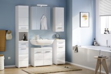 Badezimmer-Set >Linus< in Weiß Hochglanz - 105x182x34cm (BxHxT)