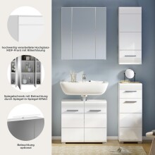 Badezimmer-Set >Linus< in Weiß Hochglanz - 105x182x34cm (BxHxT)
