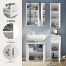 Badezimmer-Set >Linus< in Weiß Hochglanz - 105x182x34cm (BxHxT)