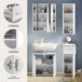 Badezimmer-Set >Linus< in Weiß Hochglanz - 105x182x34cm (BxHxT)