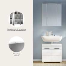 Badezimmer-Set >Linus< in Weiß Hochglanz - 60x182x34cm (BxHxT)