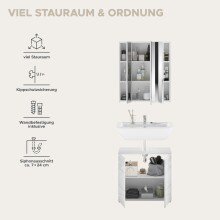 Badezimmer-Set >Linus< in Weiß Hochglanz - 60x182x34cm (BxHxT)