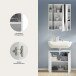 Badezimmer-Set >Linus< in Weiß Hochglanz - 60x182x34cm (BxHxT)
