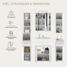 Badezimmer-Set >Linus< in Weiß Hochglanz - 150x182x34cm (BxHxT)