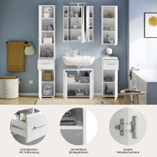 Badezimmer-Set >Linus< in Weiß Hochglanz - 150x182x34cm (BxHxT)