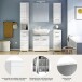 Badezimmer-Set >Linus< in Weiß Hochglanz - 150x182x34cm (BxHxT)