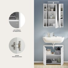 Badezimmer-Set >Linus< in Weiß Hochglanz - 60x182x34cm (BxHxT)