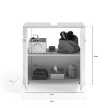 Badezimmer-Set >Linus< in Weiß Hochglanz - 60x182x34cm (BxHxT)