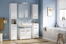 Badezimmer-Set >Linus< in Weiß Hochglanz - 60x182x34cm (BxHxT)