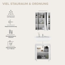 Badezimmer-Set >Linus< in Weiß Hochglanz - 60x182x34cm (BxHxT)