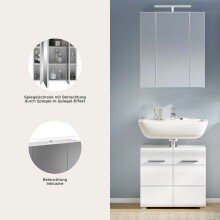 Badezimmer-Set >Linus< in Weiß Hochglanz - 60x182x34cm (BxHxT)