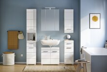 Badezimmer-Set >Linus< in Weiß Hochglanz - 60x182x34cm (BxHxT)