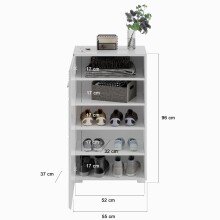 Garderoben-Set >Linus< in Weiß Hochglanz - 115x190x37cm (BxHxT)