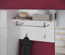 Garderoben-Set >Linus< in Weiß Hochglanz - 170x190x37cm (BxHxT)