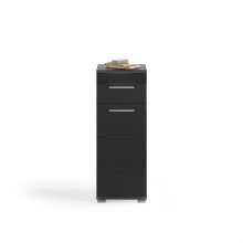 Hochschrank >Linus< in Schwarz Hochglanz - 30x80x31cm (BxHxT)