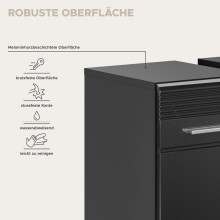 Waschbeckenunterschrank >Linus< in Schwarz Hochglanz - 60x56x34cm (BxHxT)