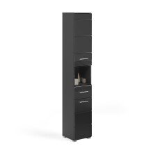 Hochschrank >Linus< in Schwarz Hochglanz -...