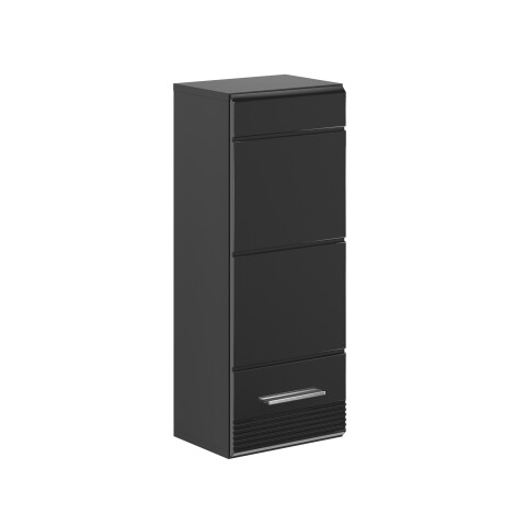 Hängeschrank >Linus< in Schwarz Hochglanz - 30x77x23cm (BxHxT)