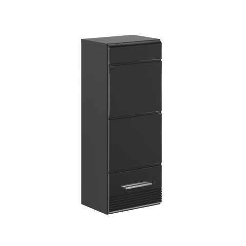 Hängeschrank >Linus< in Schwarz Hochglanz - 30x77x23cm (BxHxT)
