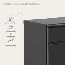 Hängeschrank >Linus< in Schwarz Hochglanz - 30x77x23cm (BxHxT)