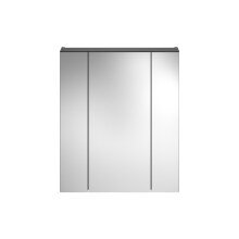 Badezimmerspiegelschrank >Linus< in Schwarz / Spiegelglas - 60x70x18cm (BxHxT)