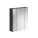Badezimmerspiegelschrank >Linus< in Schwarz / Spiegelglas - 60x70x18cm (BxHxT)