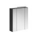 Badezimmerspiegelschrank >Linus< in Schwarz / Spiegelglas - 60x70x18cm (BxHxT)
