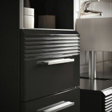 Badezimmer-Set >Linus< in Schwarz Hochglanz - 150x182x34cm (BxHxT)