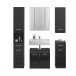 Badezimmer-Set >Linus< in Schwarz Hochglanz - 150x182x34cm (BxHxT)
