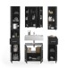 Badezimmer-Set >Linus< in Schwarz Hochglanz - 150x182x34cm (BxHxT)