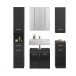 Badezimmer-Set >Linus< in Schwarz Hochglanz - 150x182x34cm (BxHxT)