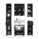 Badezimmer-Set >Linus< in Schwarz Hochglanz - 150x182x34cm (BxHxT)