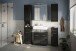 Badezimmer-Set >Linus< in Schwarz Hochglanz - 150x182x34cm (BxHxT)