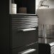 Badezimmer-Set >Linus< in Schwarz Hochglanz - 150x182x34cm (BxHxT)