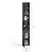 Badezimmer-Set >Linus< in Schwarz Hochglanz - 105x182x34cm (BxHxT)