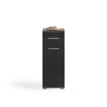 Badezimmer-Set >Linus< in Schwarz Hochglanz - 105x182x34cm (BxHxT)