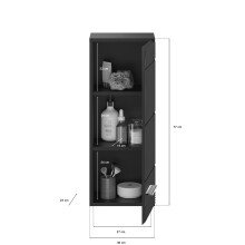 Badezimmer-Set >Linus< in Schwarz Hochglanz - 105x182x34cm (BxHxT)