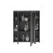 Badezimmer-Set >Linus< in Schwarz Hochglanz - 60x182x34cm (BxHxT)