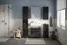 Badezimmer-Set >Linus< in Schwarz Hochglanz - 60x182x34cm (BxHxT)