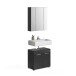 Badezimmer-Set >Linus< in Schwarz Hochglanz - 60x182x34cm (BxHxT)